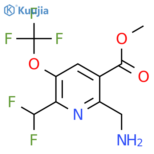 Methyl 2-(aminomethyl)-6-(difluoromethyl)-5-(trifluoromethoxy)pyridine-3-carboxylate structure
