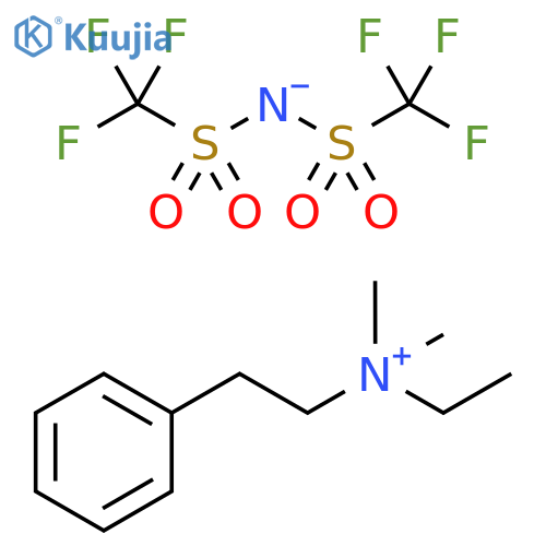 Ethyl(dimethyl)(2-phenylethyl)ammonium Bis(trifluoromethanesulfonyl)imide structure