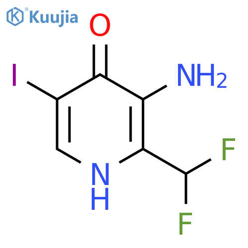 3-Amino-2-(difluoromethyl)-4-hydroxy-5-iodopyridine structure