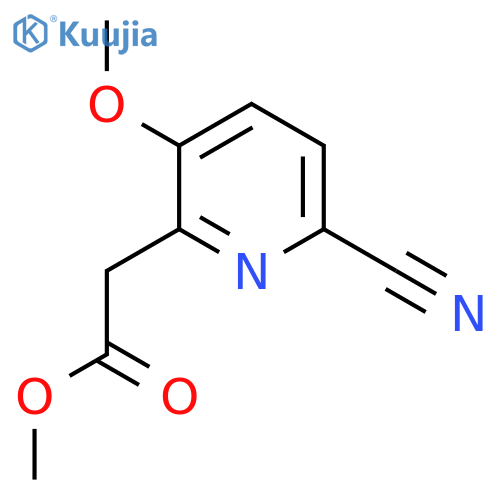 Methyl 6-cyano-3-methoxypyridine-2-acetate structure