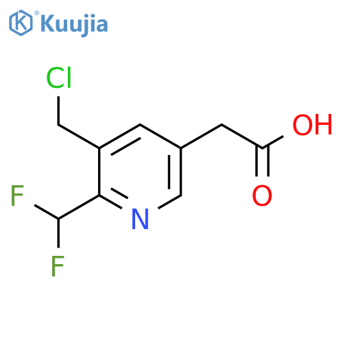 3-(Chloromethyl)-2-(difluoromethyl)pyridine-5-acetic acid structure