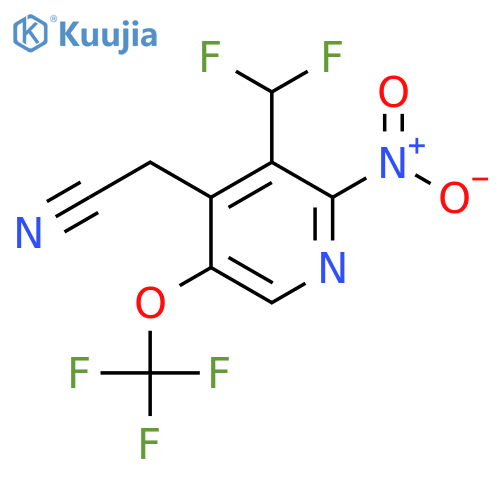 3-(Difluoromethyl)-2-nitro-5-(trifluoromethoxy)pyridine-4-acetonitrile structure