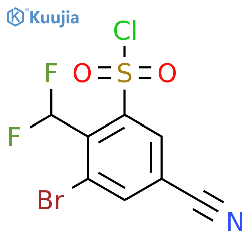 3-Bromo-5-cyano-2-(difluoromethyl)benzenesulfonyl chloride structure