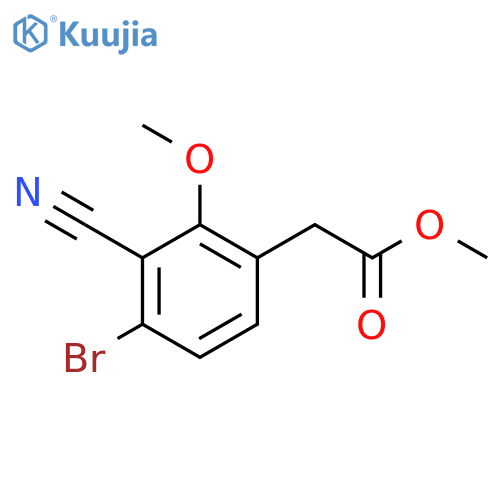 Methyl 4-bromo-3-cyano-2-methoxyphenylacetate structure