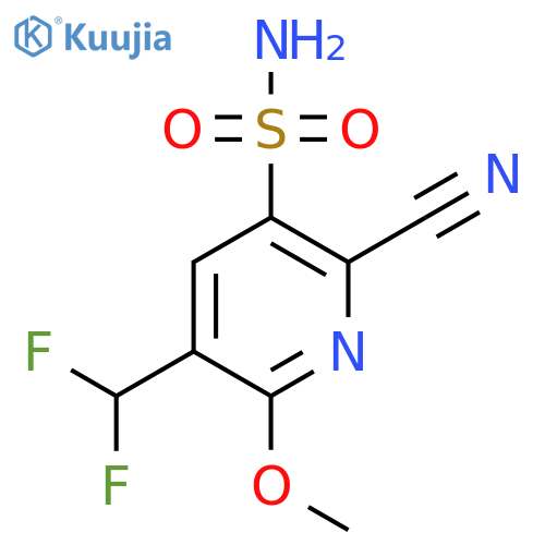 2-Cyano-5-(difluoromethyl)-6-methoxypyridine-3-sulfonamide structure