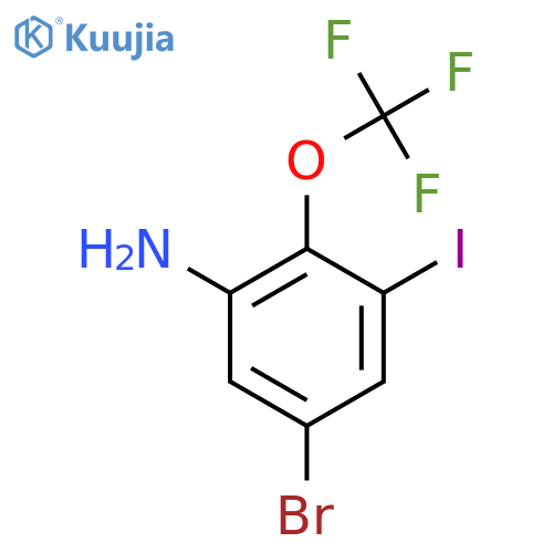 5-Bromo-3-iodo-2-(trifluoromethoxy)aniline structure