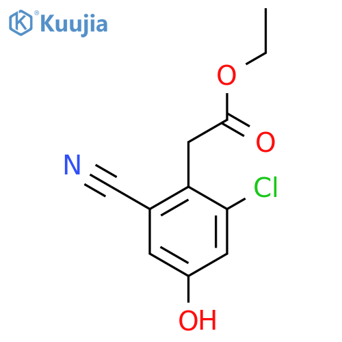 Ethyl 2-chloro-6-cyano-4-hydroxyphenylacetate structure