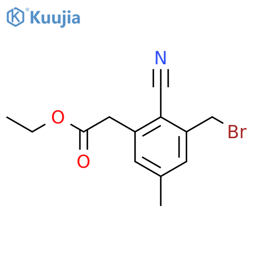 Ethyl 3-bromomethyl-2-cyano-5-methylphenylacetate structure
