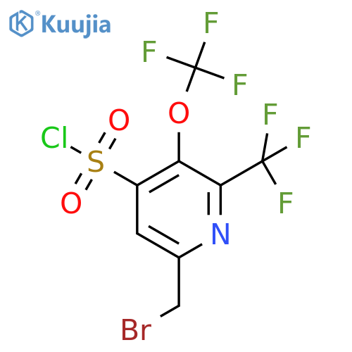 6-(Bromomethyl)-3-(trifluoromethoxy)-2-(trifluoromethyl)pyridine-4-sulfonyl chloride structure