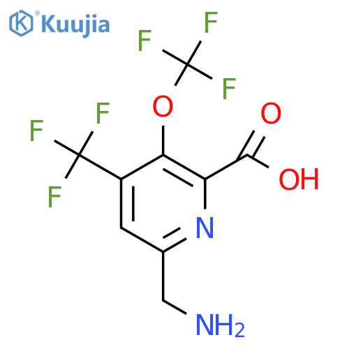 6-(Aminomethyl)-3-(trifluoromethoxy)-4-(trifluoromethyl)pyridine-2-carboxylic acid structure