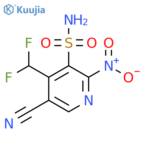 5-Cyano-4-(difluoromethyl)-2-nitropyridine-3-sulfonamide structure