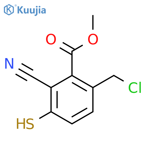 Methyl 6-chloromethyl-2-cyano-3-mercaptobenzoate structure