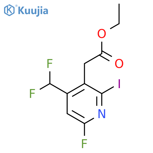 Ethyl 4-(difluoromethyl)-6-fluoro-2-iodopyridine-3-acetate structure