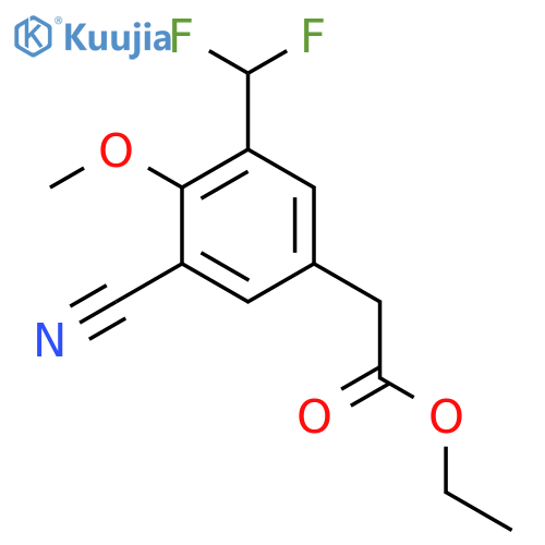 Ethyl 3-cyano-5-difluoromethyl-4-methoxyphenylacetate structure