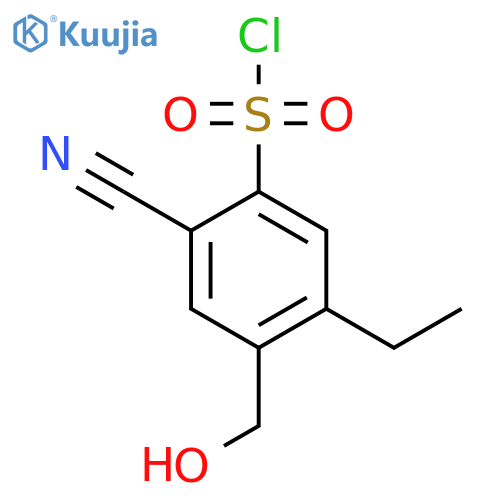 2-Cyano-5-ethyl-4-(hydroxymethyl)benzenesulfonyl chloride structure
