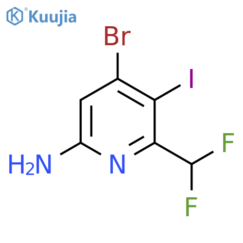 6-Amino-4-bromo-2-(difluoromethyl)-3-iodopyridine structure
