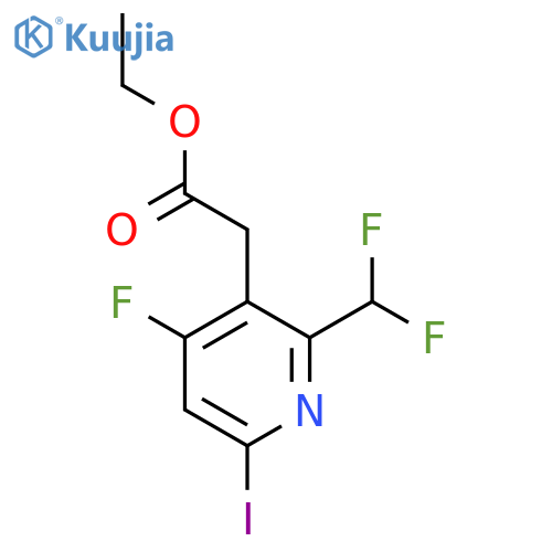Ethyl 2-(difluoromethyl)-4-fluoro-6-iodopyridine-3-acetate structure