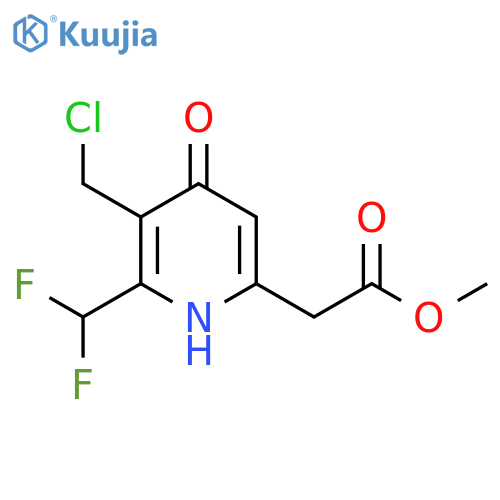 Methyl 3-(chloromethyl)-2-(difluoromethyl)-4-hydroxypyridine-6-acetate structure