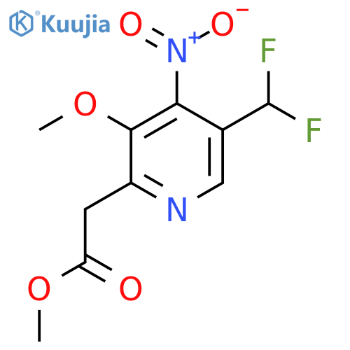 Methyl 5-(difluoromethyl)-3-methoxy-4-nitropyridine-2-acetate structure