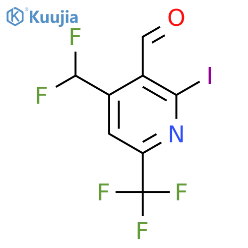 4-(Difluoromethyl)-2-iodo-6-(trifluoromethyl)pyridine-3-carboxaldehyde structure