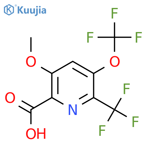 3-Methoxy-5-(trifluoromethoxy)-6-(trifluoromethyl)pyridine-2-carboxylic acid structure