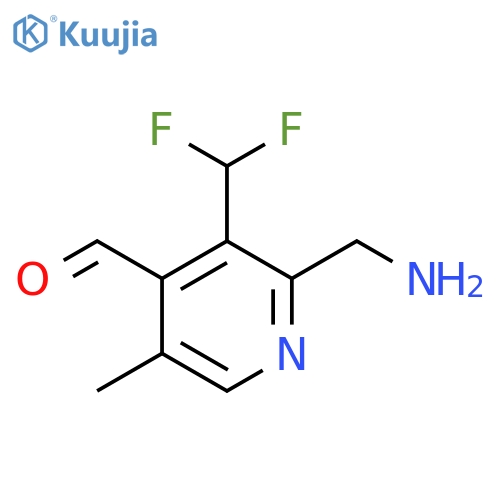 2-(Aminomethyl)-3-(difluoromethyl)-5-methylpyridine-4-carboxaldehyde structure