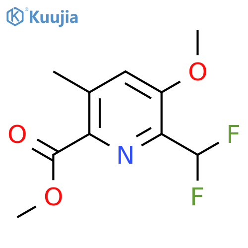 Methyl 2-(difluoromethyl)-3-methoxy-5-methylpyridine-6-carboxylate structure