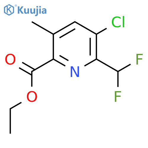 Ethyl 3-chloro-2-(difluoromethyl)-5-methylpyridine-6-carboxylate structure