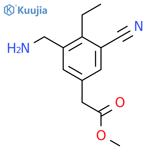 Methyl 3-aminomethyl-5-cyano-4-ethylphenylacetate structure