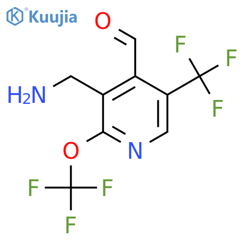 3-(Aminomethyl)-2-(trifluoromethoxy)-5-(trifluoromethyl)pyridine-4-carboxaldehyde structure