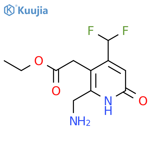 Ethyl 2-(aminomethyl)-4-(difluoromethyl)-6-hydroxypyridine-3-acetate structure