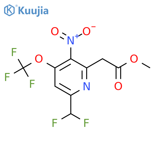 Methyl 6-(difluoromethyl)-3-nitro-4-(trifluoromethoxy)pyridine-2-acetate structure