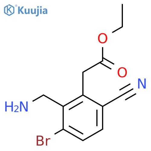 Ethyl 2-aminomethyl-3-bromo-6-cyanophenylacetate structure