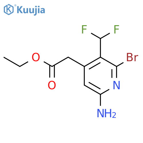 Ethyl 6-amino-2-bromo-3-(difluoromethyl)pyridine-4-acetate structure