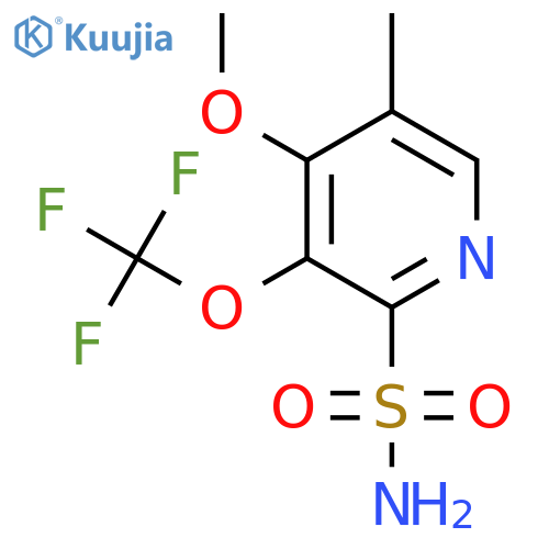4-Methoxy-5-methyl-3-(trifluoromethoxy)pyridine-2-sulfonamide structure