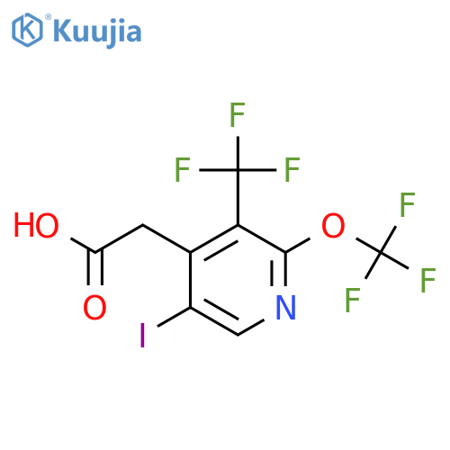 5-Iodo-2-(trifluoromethoxy)-3-(trifluoromethyl)pyridine-4-acetic acid structure