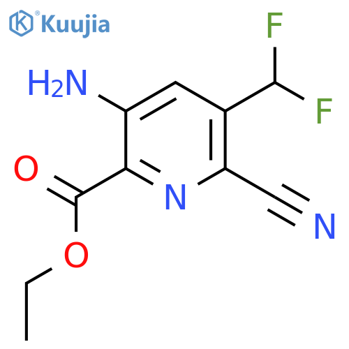 Ethyl 5-amino-2-cyano-3-(difluoromethyl)pyridine-6-carboxylate structure