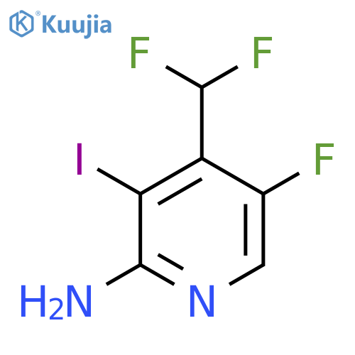 2-Amino-4-(difluoromethyl)-5-fluoro-3-iodopyridine structure