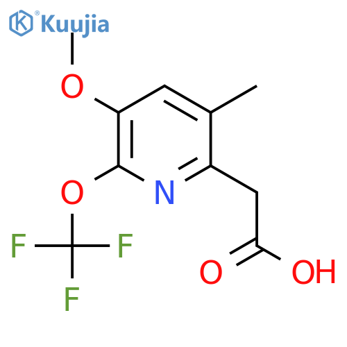 3-Methoxy-5-methyl-2-(trifluoromethoxy)pyridine-6-acetic acid structure