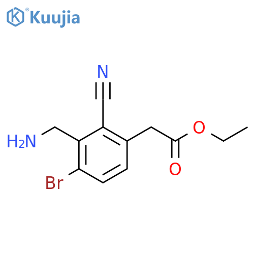 Ethyl 3-aminomethyl-4-bromo-2-cyanophenylacetate structure