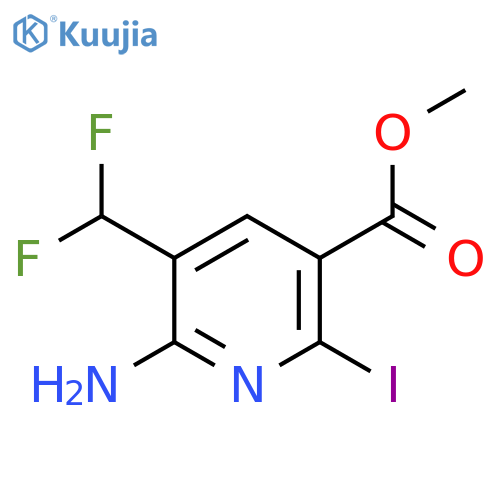 Methyl 2-amino-3-(difluoromethyl)-6-iodopyridine-5-carboxylate structure