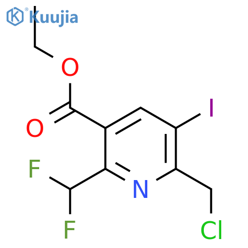 Ethyl 2-(chloromethyl)-6-(difluoromethyl)-3-iodopyridine-5-carboxylate structure