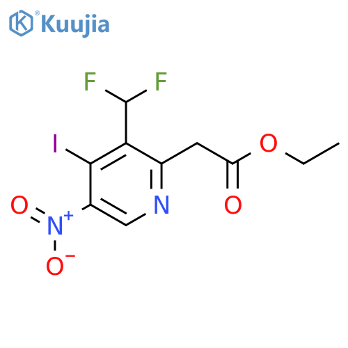 Ethyl 3-(difluoromethyl)-4-iodo-5-nitropyridine-2-acetate structure