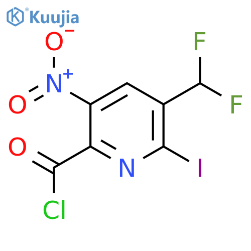 3-(Difluoromethyl)-2-iodo-5-nitropyridine-6-carbonyl chloride structure