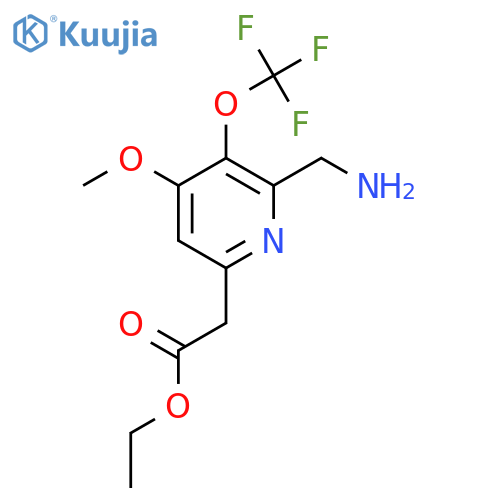 Ethyl 2-(aminomethyl)-4-methoxy-3-(trifluoromethoxy)pyridine-6-acetate structure