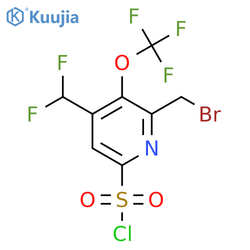 2-(Bromomethyl)-4-(difluoromethyl)-3-(trifluoromethoxy)pyridine-6-sulfonyl chloride structure