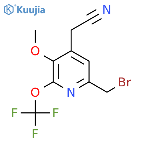 6-(Bromomethyl)-3-methoxy-2-(trifluoromethoxy)pyridine-4-acetonitrile structure