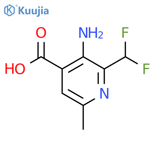 3-Amino-2-(difluoromethyl)-6-methylpyridine-4-carboxylic acid structure