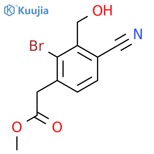 Methyl 2-bromo-4-cyano-3-(hydroxymethyl)phenylacetate structure