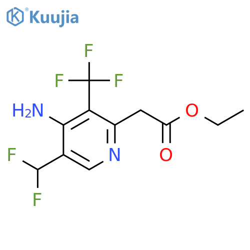Ethyl 4-amino-5-(difluoromethyl)-3-(trifluoromethyl)pyridine-2-acetate structure
